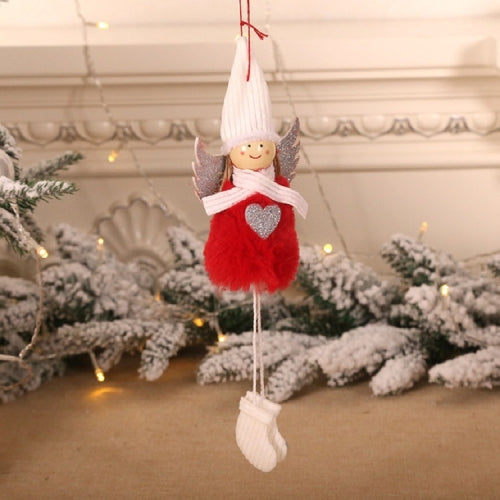2 PCS Plush Cute Angel Doll Pendant Jewelry Christmas Tree Pendant(Red)