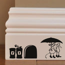 Mouse Hole Living Room TV Background Wall Decoration Wall Sticker Creative Home Stickers, Model:Couple