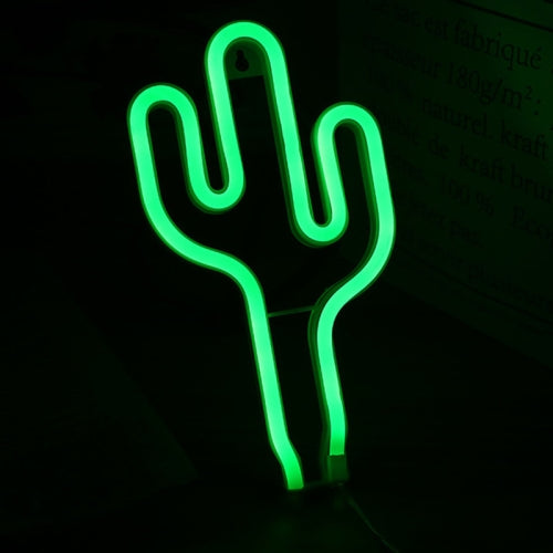 LED Neon Pendant Decoration Lamp Warm Night Light(Cactus)