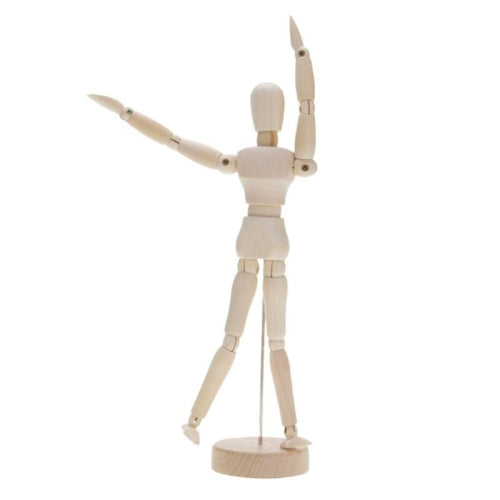 Wooden Puppet Toy Humanoid Art Sketch Model Joint Doll, Size:8 Inch