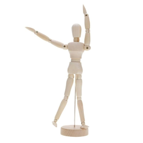 Wooden Puppet Toy Humanoid Art Sketch Model Joint Doll, Size:12 Inch