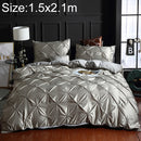 Washed Silk Flower Quilt Cover Bed Linings, Size:1.5X2.1m Two Piece Set(Silver Grey)