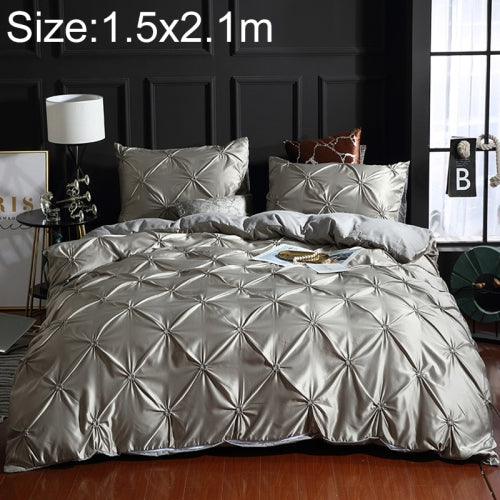 Washed Silk Flower Quilt Cover Bed Linings, Size:1.5X2.1m Two Piece Set(Silver Grey)