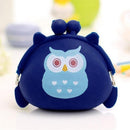 Cute Mini Cartoon Silicone Coin Purse Buckle Coin Bag(Blue)