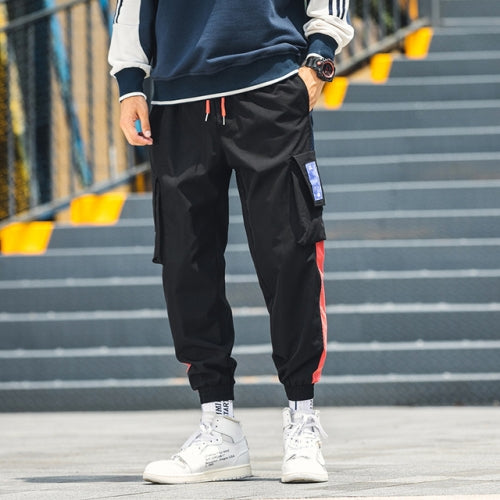 Harem Pants Men Casual Hip Hop Jogger Trousers Fashion Sweat Pants Loose Track Men Pants, Size:M(Black)