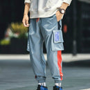 Harem Pants Men Casual Hip Hop Jogger Trousers Fashion Sweat Pants Loose Track Men Pants, Size:XL(Blue)