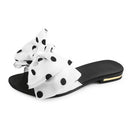 Summer Ladies Wild Word Slippers Bow Non-slip Beach Shoes, Size:39(White)
