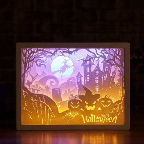 3D Stereo Light Paper Carving Lamp Creative Gift(Halloween)