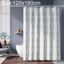 Shower Curtain Waterproof Bathroom Geometric Light Grey Bath Curtains, Size:120x180cm