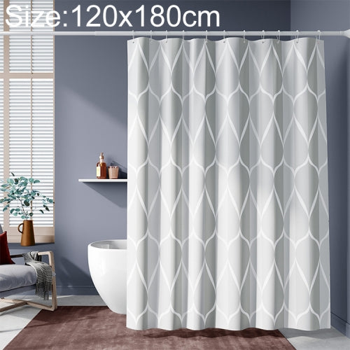 Shower Curtain Waterproof Bathroom Geometric Light Grey Bath Curtains, Size:120x180cm