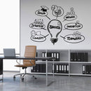 Light Bulb Sticker Company Office Studio Inspired Wall Sticker School Creative Dormitory Decoration Sticker(Black)