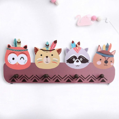 Creative Decorative Coat Hook Cartoon Animal Hanger Free Punching Coat Hook(Owl Animais)