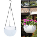 Rattan-like Hanging Basket Plastic Garden Flower Pot Creative Green Dill Absorbent Hanging Basin, Size:L(White Ordinary Version)