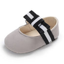 Girls Crib Shoes Cute Princess Dress Bowknot Newborn Baby Shoes(Gray)