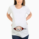 Funny Baby Pattern Pregnant Women Short Sleeve T-Shirt, Size:XXL (White)
