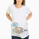 Funny Baby Pattern Pregnant Women Short Sleeve T-Shirt, Size:XXL(White)