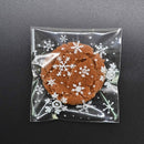 5 Packs Snowflake Christmas Candy Cookie Snack Bag Self-adhesive Gift Bag, Size:14x14cm