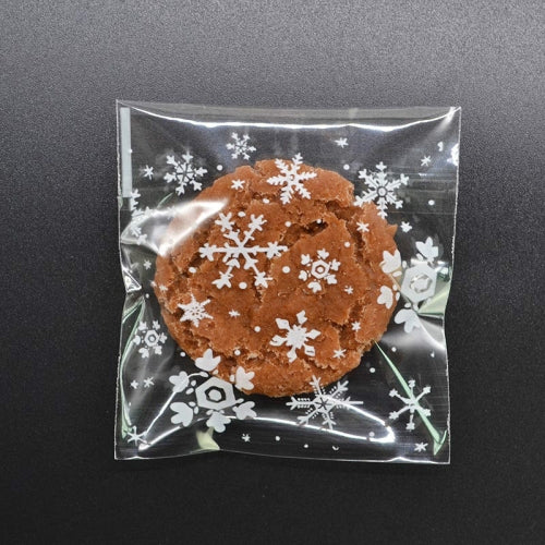 5 Packs Snowflake Christmas Candy Cookie Snack Bag Self-adhesive Gift Bag, Size:14x14cm