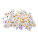 100 PCS 12 Leaf Sun Flower Head Simulation Small Chrysanthemum Sunflower Flower Head(White)
