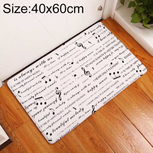 Flannel Musical Symbol Anti-slip Bathroom Mats Digital Printed Floor Pad for Home Decoration, Size:40cmx60cm(D2123-1)