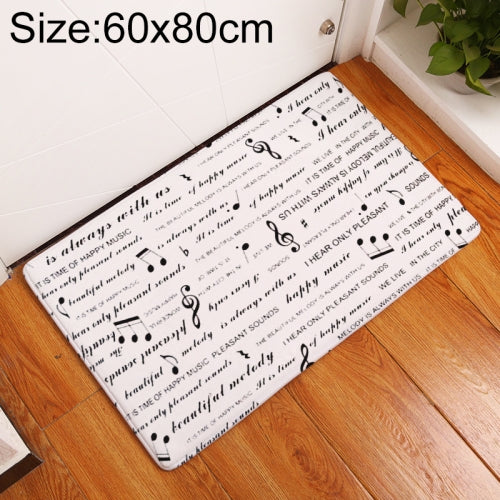 Flannel Musical Symbol Anti-slip Bathroom Mats Digital Printed Floor Pad for Home Decoration, Size:50cmx80cm(D2123-1)