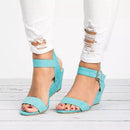 Wedge Bottom Buckle Women Sandals, Size:39(Sky Blue)