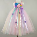 Girl Pastel Flower Children Dress Fluffy Tulle Children Wedding Evening Dress, Hppropriate Height:100cm(Pink)