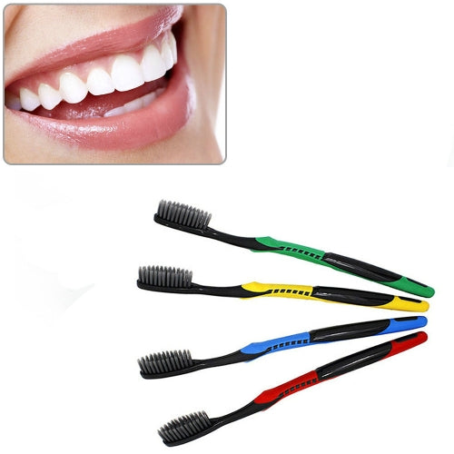 2 PCS Adult Soft Bamboo Charcoal Toothbrush Very Fine Brush Wire 4 Color Mixed
