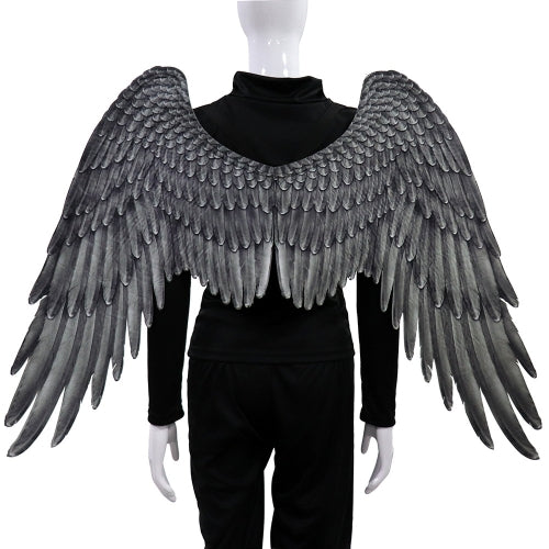 Halloween Party Angel Wings Set Carnival Props Adult Decorations Holiday Atmosphere Supplies(Black)