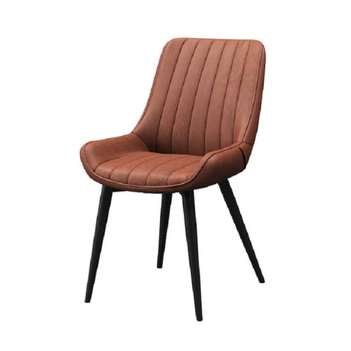 Nordic Office Chair Light Luxury Wrought Iron Simple Modern Soft Sofa Dining Back Chair(Orange)