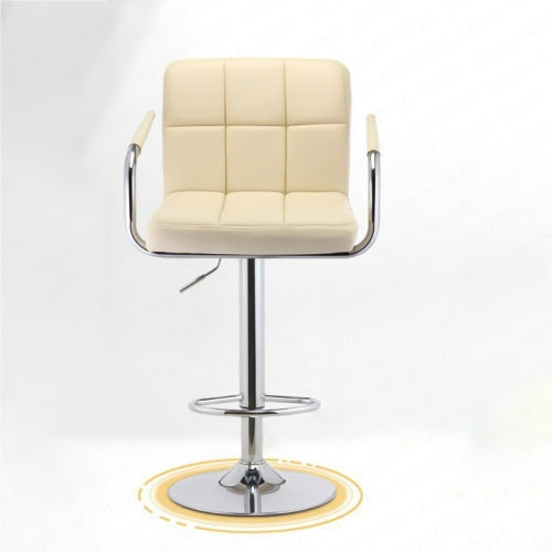 Three-level Gas Poles Increase The Chassis Modern Minimalist Bar Chair Lifting Chair(Beige)