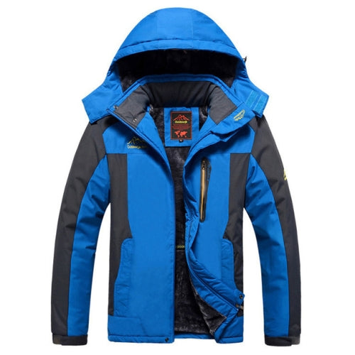 Winter Fleece Military Jackets Men Windproof Waterproof Outwear Parka Windbreaker Warm Coat, Size:XXXXXXL(Blue)