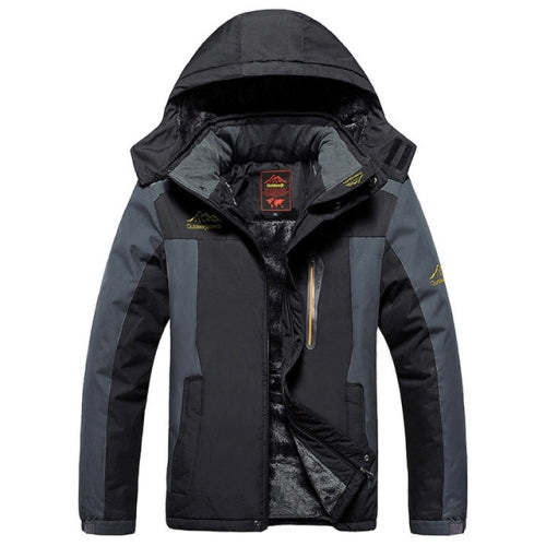 Winter Fleece Military Jackets Men Windproof Waterproof Outwear Parka Windbreaker Warm Coat, Size:XXXXXXXL(Black)