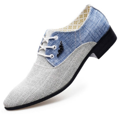 Autumn Cloth Shoes Men Casual Shoes Breathable Shoes Wild Lace Belt Shoes, Size:39(Blue Gray)