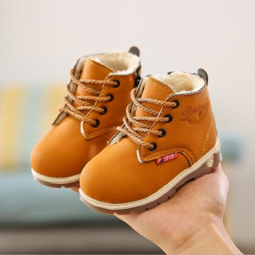 Children Casual Soft Bottom Cotton Shoes, Material:Add Cotton, Size:30(Yellow )