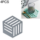 4 PCS Geometry Felt Household Tableware Dish Insulation Mat Cup Absorbent Pad, Color:Gray-blue (bar)