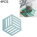 4 PCS Geometry Felt Household Tableware Dish Insulation Mat Cup Absorbent Pad, Color:Green (bar)