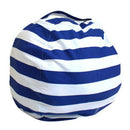 Ball Shaped Stuffed Storage Bag Children Play Toys Organizer Bag with Handle & Zipper, Size: 24 inch(Navy Stripes)