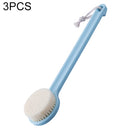 3 PCS Long Handle Peeling Bath Brush Adult Soft Fur Back Brush(Light Blue)