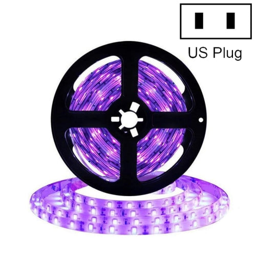 3528 SMD UV Purple Light Strip Epoxy LED Lamp Decorative Light Strip, Style:Waterproof 10m(US Plug)