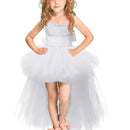 White Girls Lace Sling Dress Mesh Tutu Party Dress, KId Size:2 age (80-90cm)