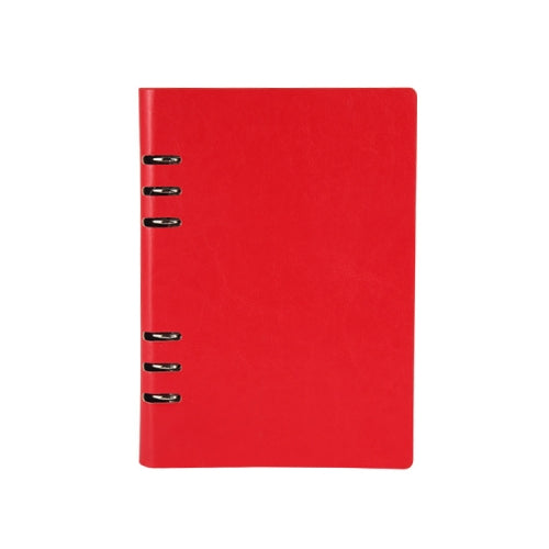 Business Notepad Loose Leaf Replaceable Inner Notebook Thickened Diary Book, Color:A5 Red