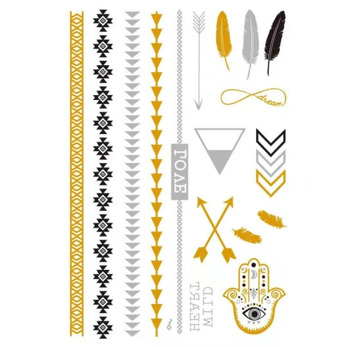 2 PCS Waterproof Hot Stamping Temporary Tattoo Sticker(YH-041)