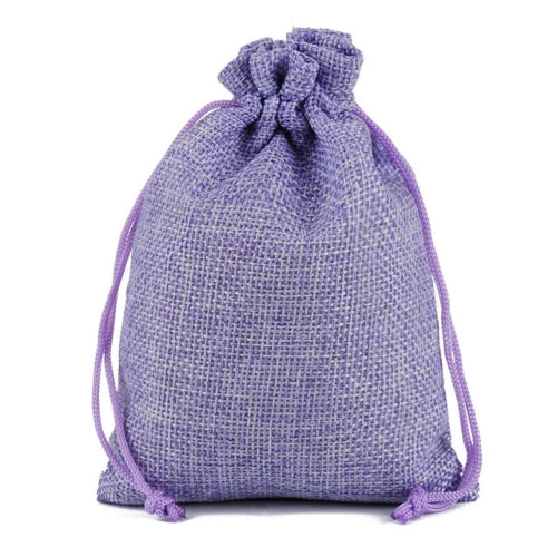 50 PCS Multi size Linen Jute Drawstring Gift Bags Sacks Wedding Birthday Party Favors Drawstring Gift Bags, Size:20x30cm(Purple)