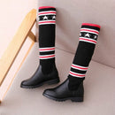 Winter Children Knitted Stretch Knee Socks, Size:34(Black)
