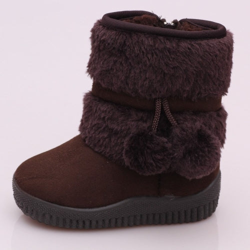 Children Winter Comfort Warm Shoes Thick Snow Boots, Shoe Size:28(Coffe)