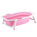 Baby Folding Bathtub Portable Plastic Baby Bath Shower Kids Bathtub(Pink)