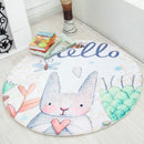 Cute Hand-painted Animal Carpet Round Mat Chair Cushion Baby Crawling Floor Mat Pad, Size: Diameter 70cm(Cartoon Bunny)