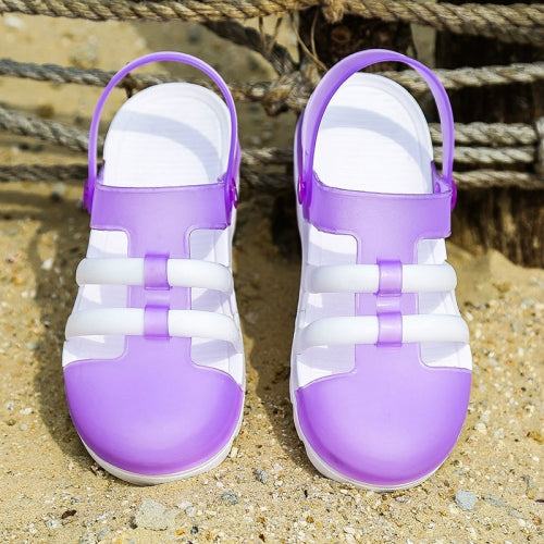 Summer Ladie Anti-Slip Breathable Jelly Sandals Beach Shoes, Size:38(Purple)
