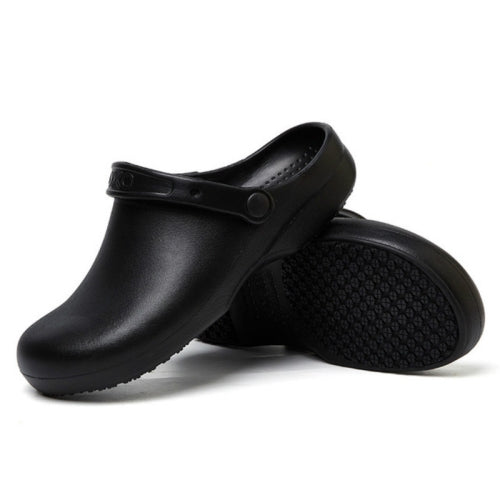 Kitchen Chef Shoes Food Service Non-slip Water-proof Oil-Proof Slippers, Size:37(Black)
